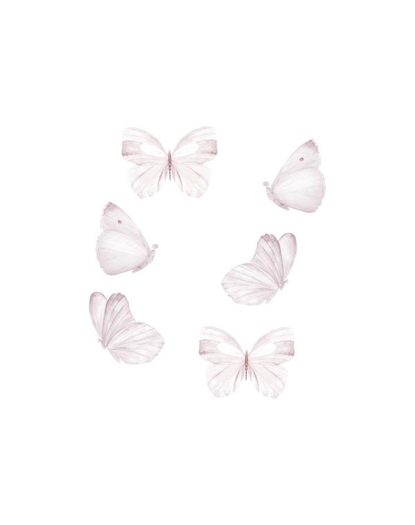 Wallsticker Butterflies 6 Stk.   White fra That's Mine