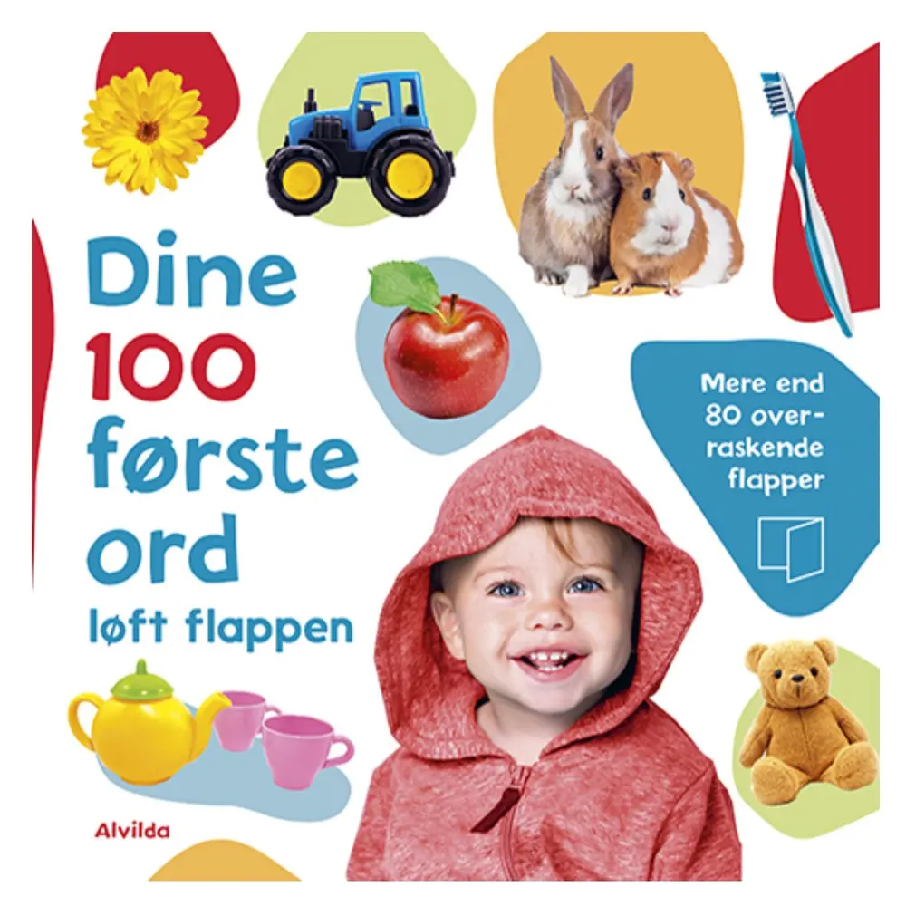 Dine 100 Første Ord - Flapbog til Små Børn