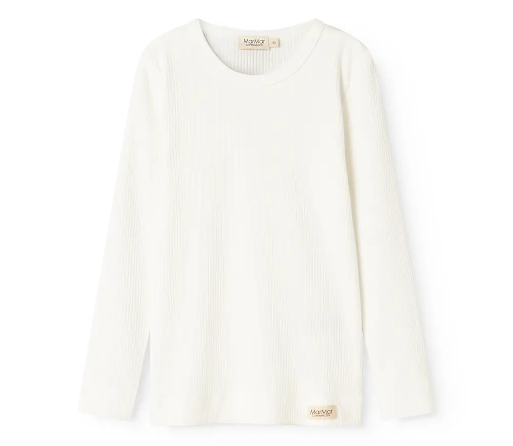 Langærmet T-shirt i blød Gentle White fra Marmar Copenhagen