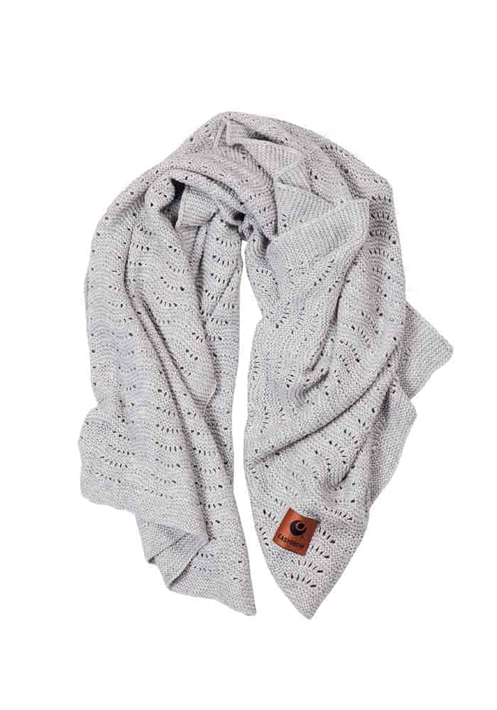 Grandma Tæppe i Grå Melange fra Easygrow - Blødt og Økologisk