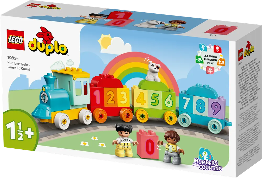 Farverigt LEGO® DUPLO® Tog med Tal 10954 - Lær At Tælle!