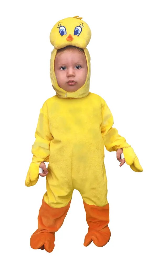 Tweety Kostume til Børn - Gul Piphans 2-3 år