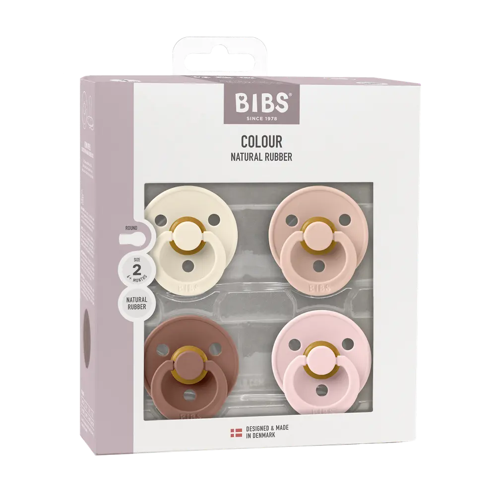 Colour 4 Pk Latex Str. 2 Ivory Blush Woodchuck Blossom fra Bibs