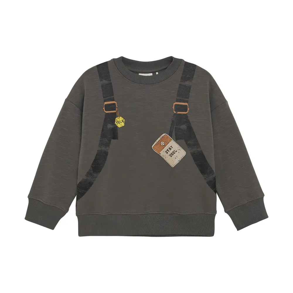 Moderne sweatshirt med rygsæk-print fra Minymo
