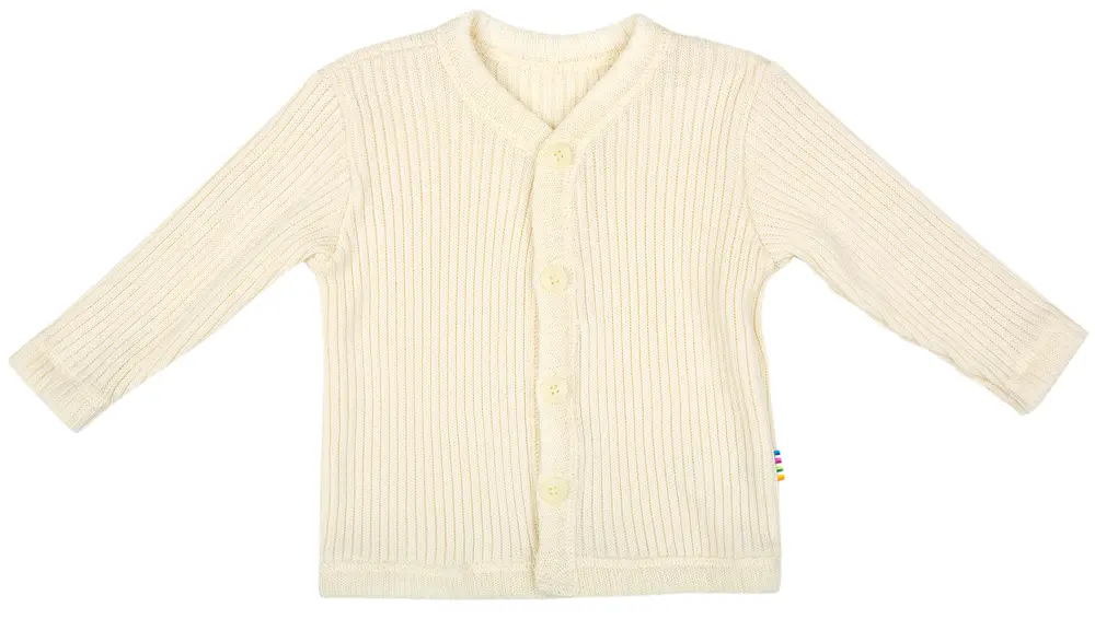 Joha Cardigan i Natur 100% Merino Uld - Økologisk Kvalitet