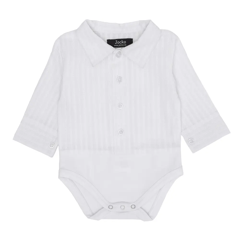 Elegant Hvid Bodyskjorte med Krave og Knapper