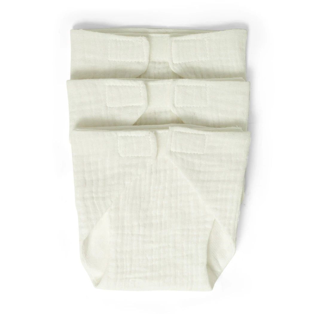 Dukkebleer I Stof 3 Stk Hvide fra Mamamemo Dolls