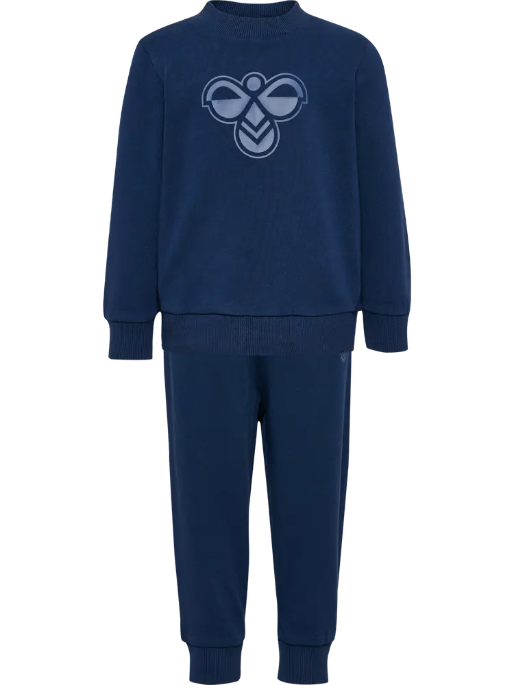 Hummel Jersey Crewsuit Bee - Blå til børn, økologisk bomuld