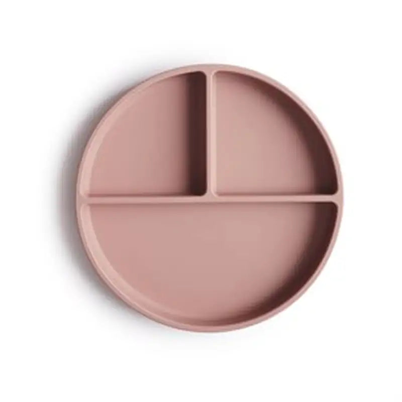 Skridsikker Silikone Tallerken Tredelt Blush fra Mushie