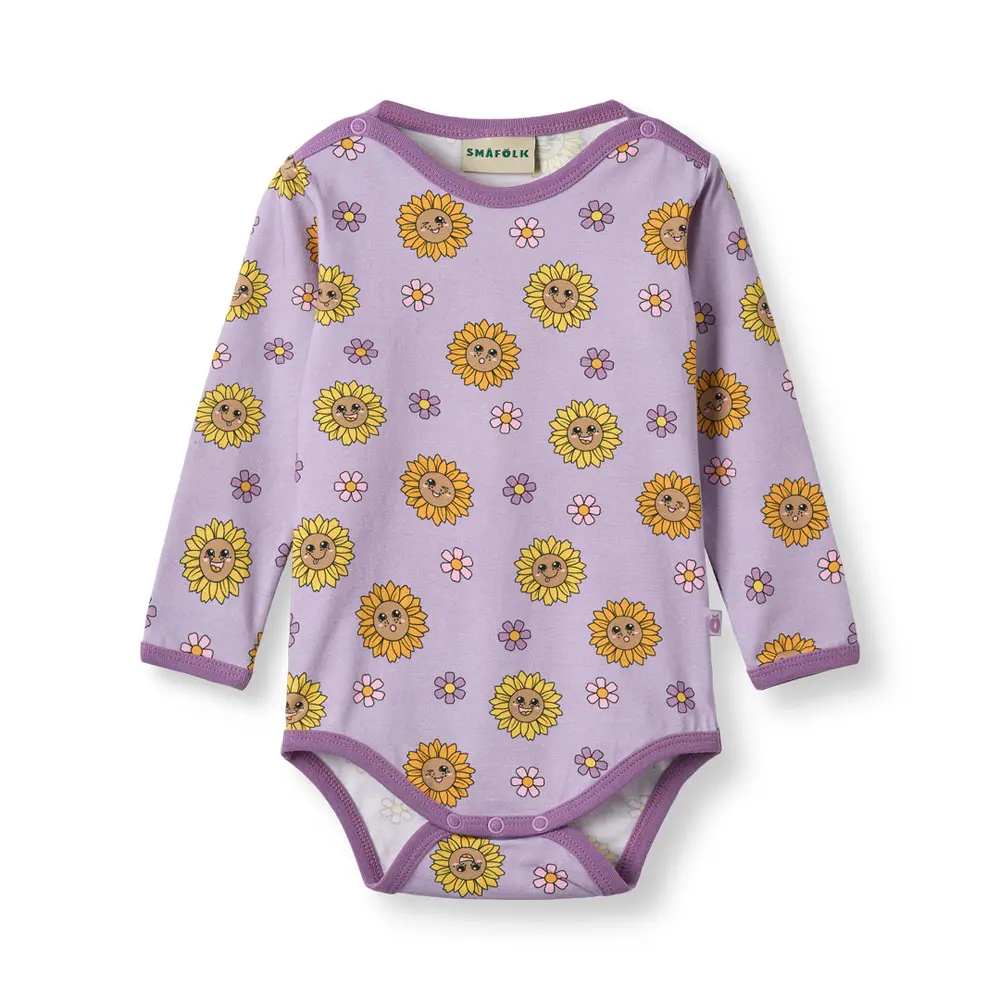 Elstar Økologisk Langærmet Baby Body - Heather Purple