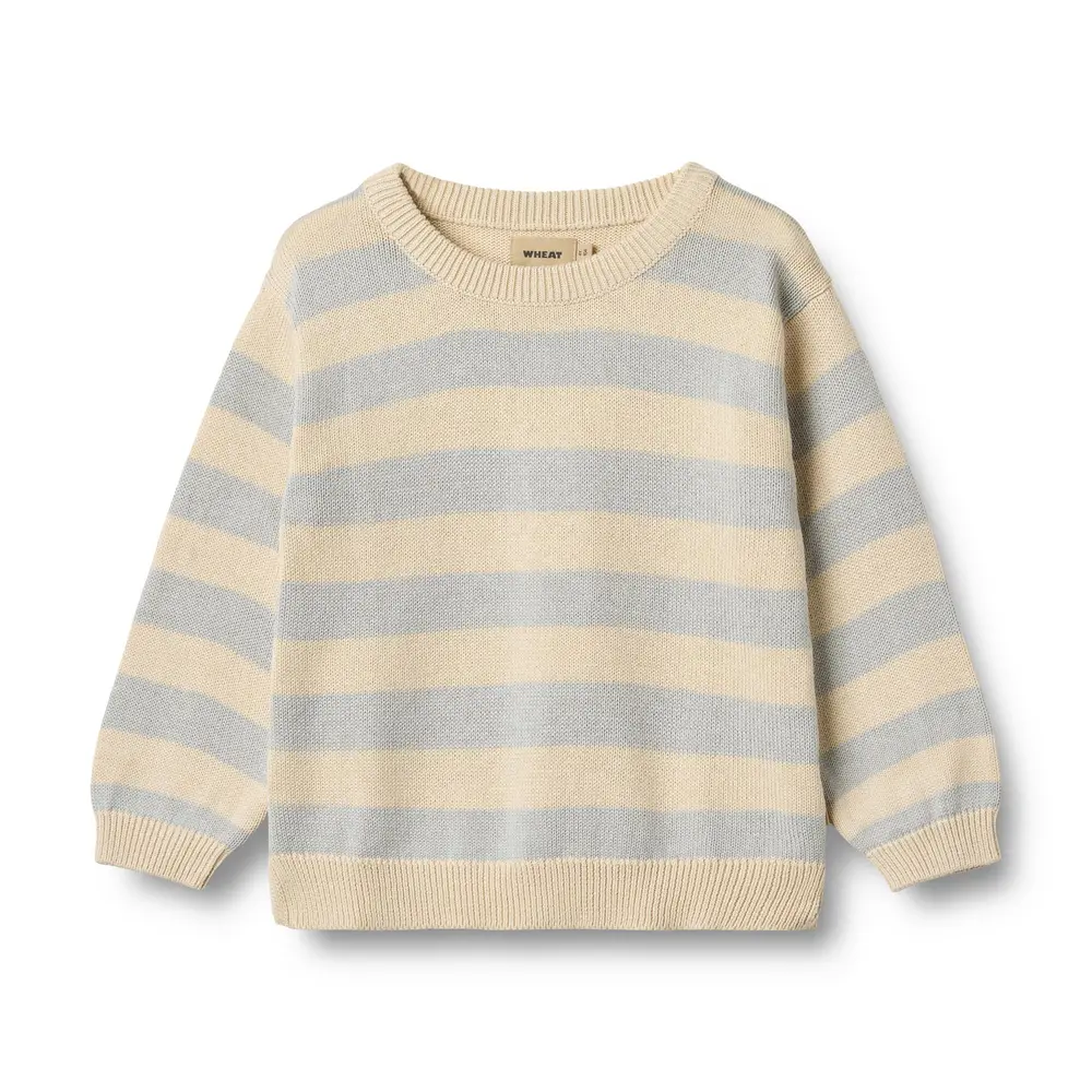 Blødt stribet strikpullover til børn fra Wheat