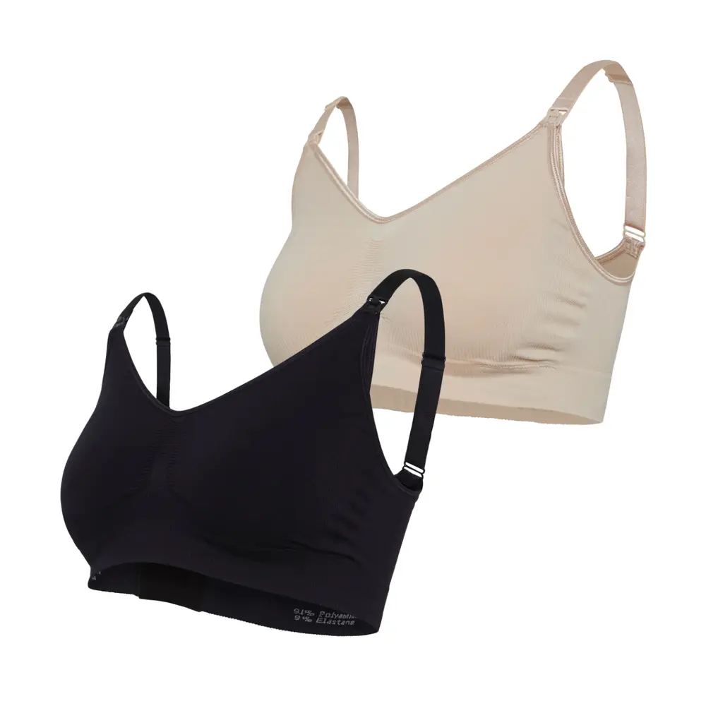 Original Graviditets- og Amme-BH 2 Pak - Beige og Sort