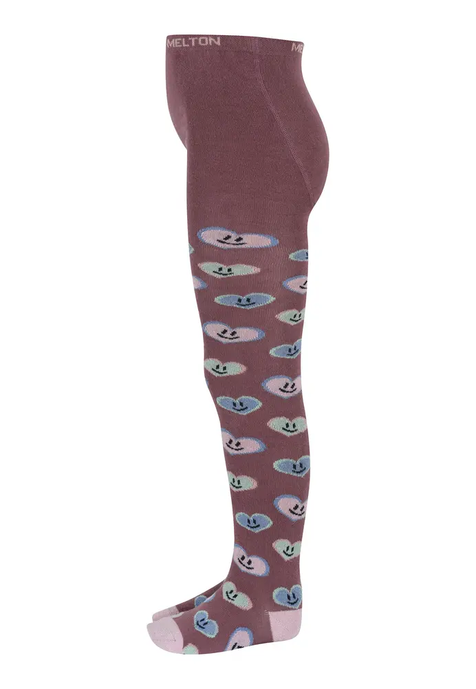 Glade Hjerter Strømpebukser - Grape Shake fra Melton