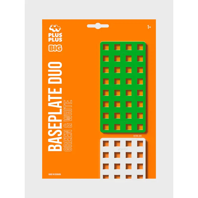 Blister Plus Plus Big Baseplate   2 Pcs White Gree fra Plus-plus