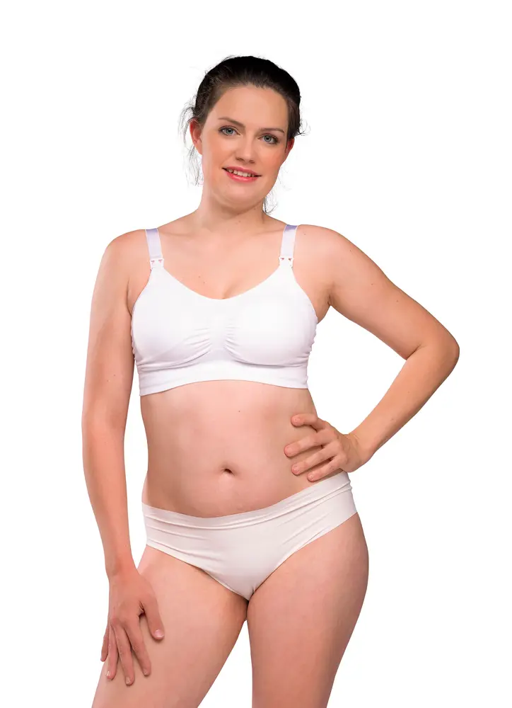 Sømløs Amme Bh Med Indlæg   White   Xl fra Carriwell