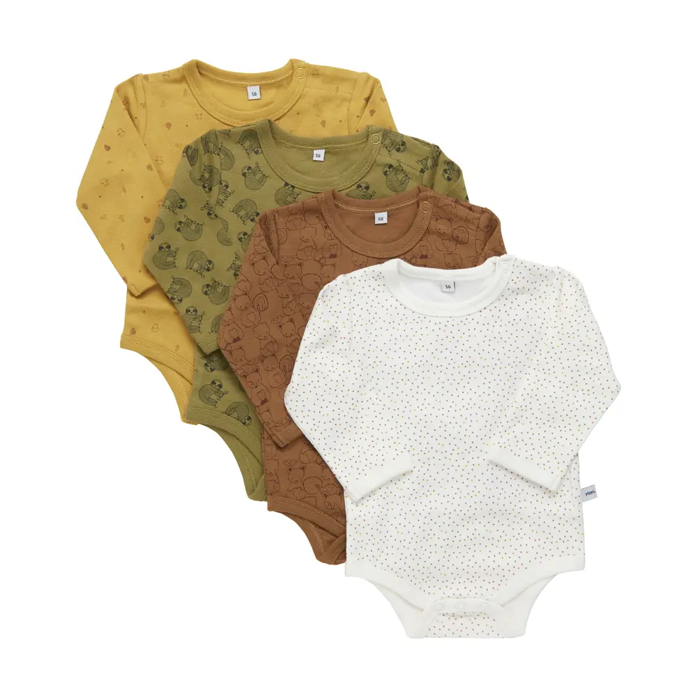 Langærmede Bodystockings med Print - 4 Pak fra Pippi