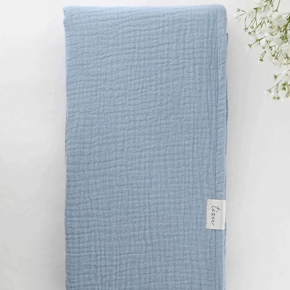 TISU Svøb i Lyseblå - Blødt og Åndbart til Baby