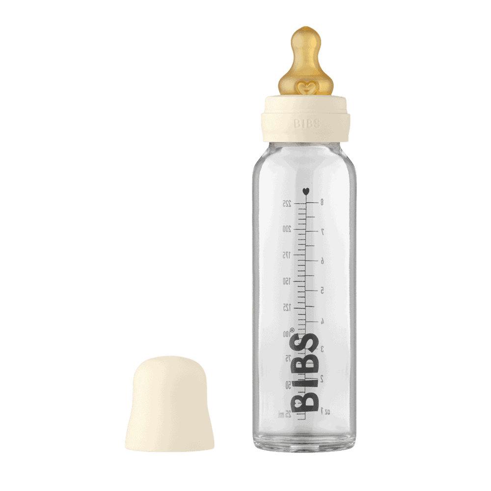 Glassutteflaske Latex 225ml Ivory fra Bibs