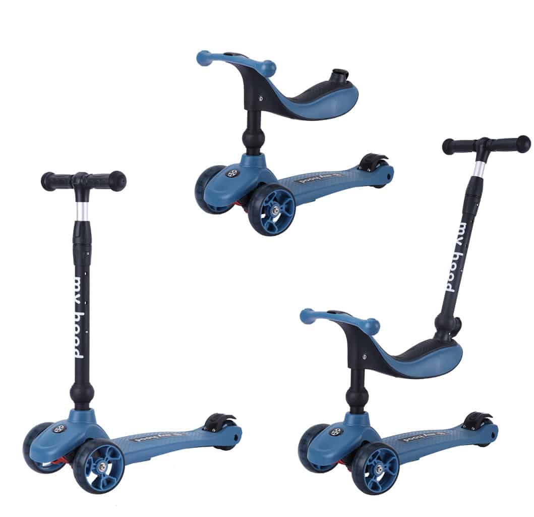 Kick'n'Ride 3i1 Mørkeblå - Sjov Udendørs Legetøj!