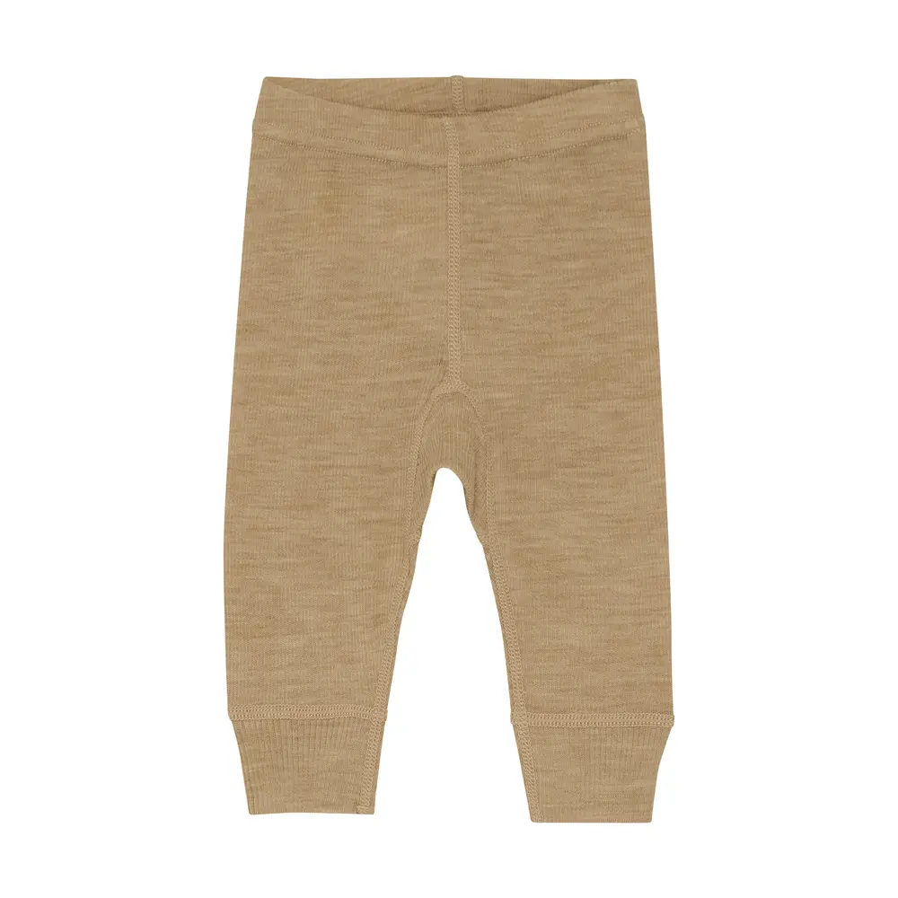 Uld Leggings   Solid   Light Camel Melange   90 fra Bekids