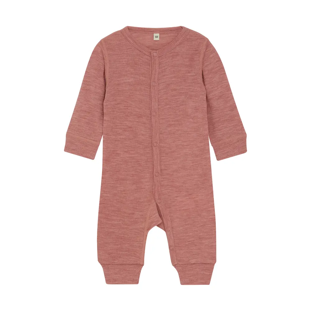 Uld Jumpsuit   Solid   Light Mahogany Melange   80 fra Bekids
