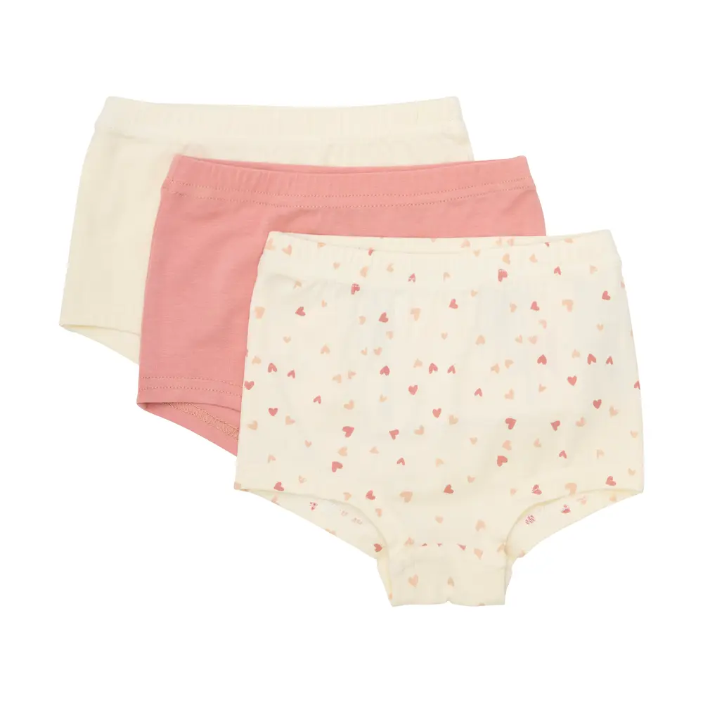 Søde trusser 3-pak med hjerteprint fra BeKids