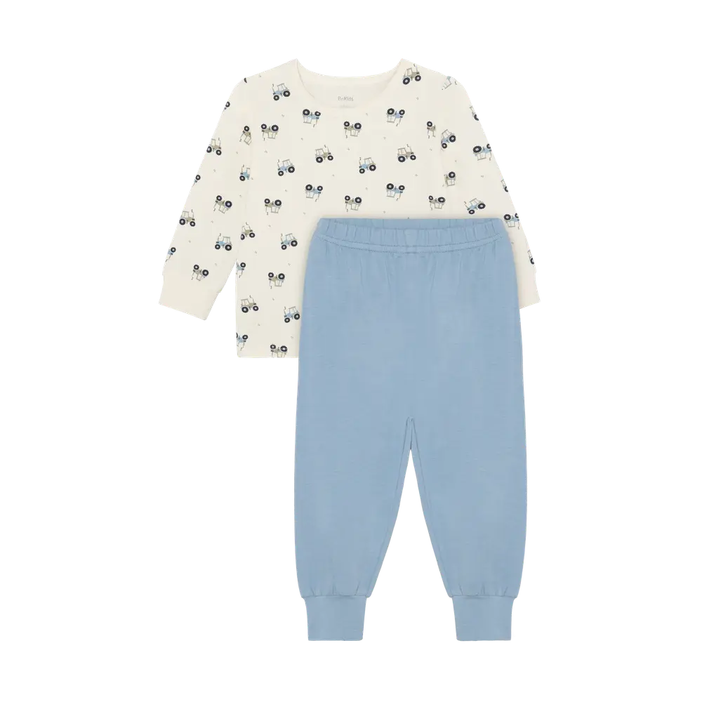 Blød pyjamas i faded denim til børn fra BeKids