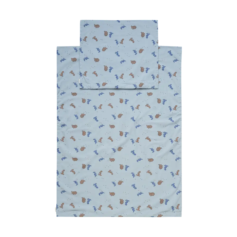 Junior Sengetøj 100x140, Dino Blue Fog fra Bekids