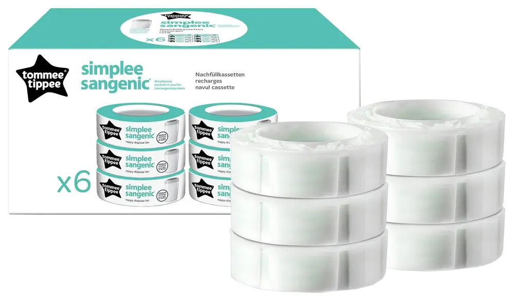 Simplee Refill, 6 Pak - Perfekt til Sangenic Blespand