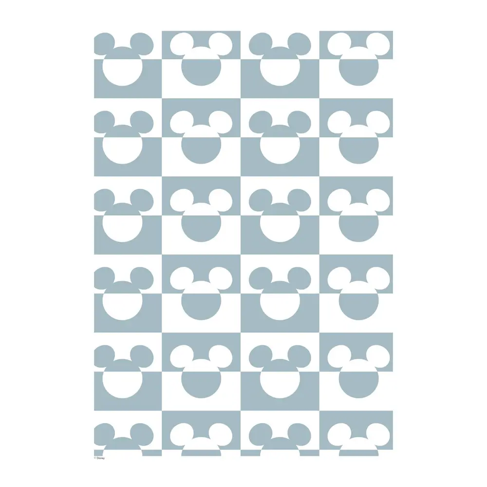 Mickey Mouse Plakat i Blå og Hvid A3 - Ideel til Børneværelset