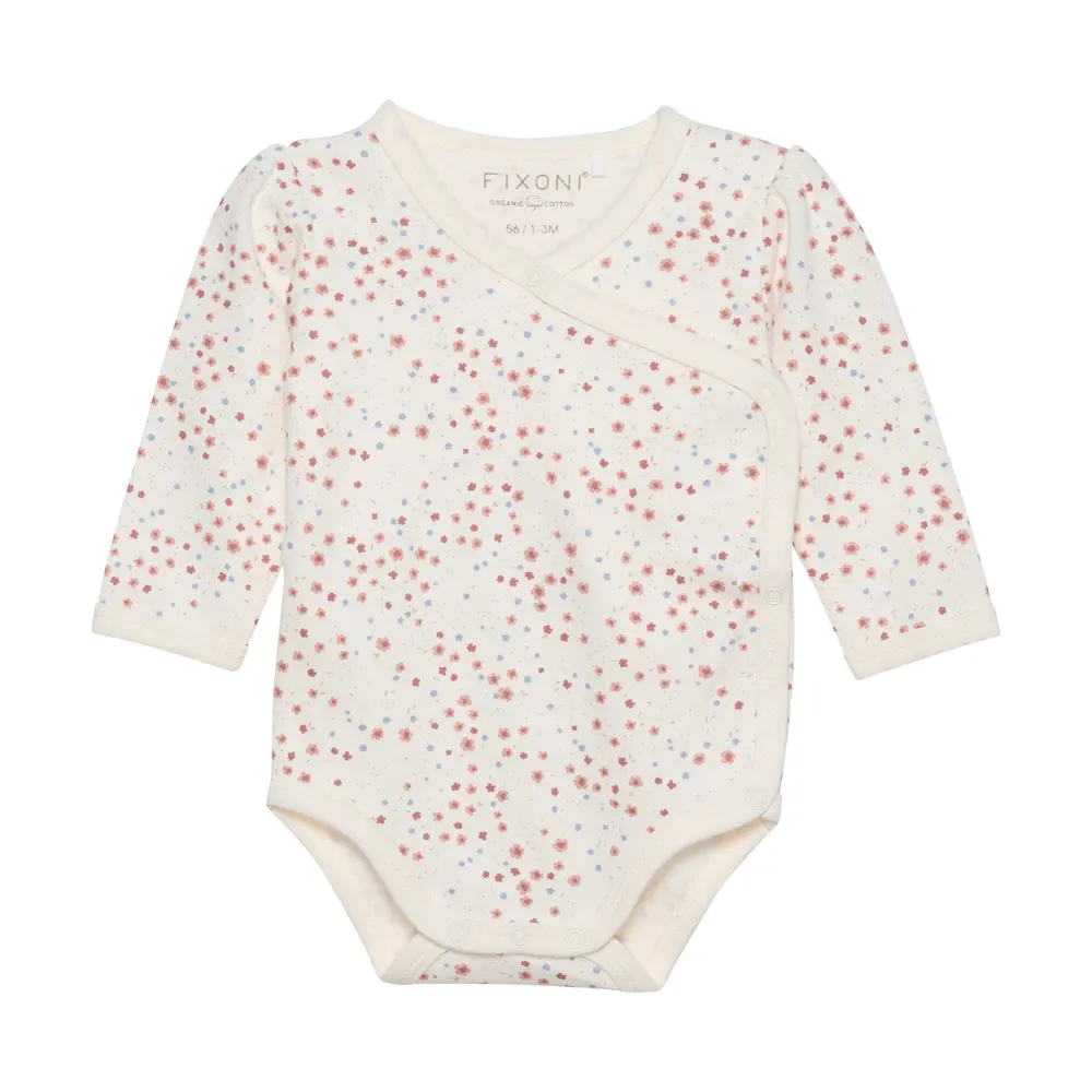 Wrap Body Ls i Misty Rose - Økologisk Bomuldsbodystocking