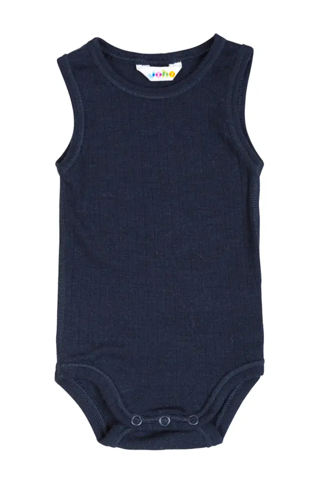 Uld Bodystocking Uden Ærmer i Navy fra Joha
