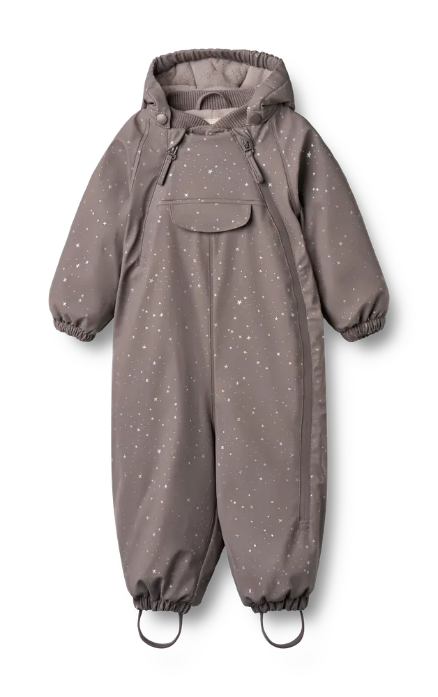 Evig Gummidragt i Purple Stone Stars til baby - Vintertilbud!