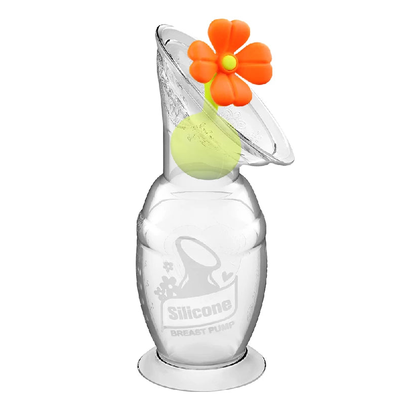 Brystpumpe 100ml Med Blomsterstopper (orange) fra Haakaa
