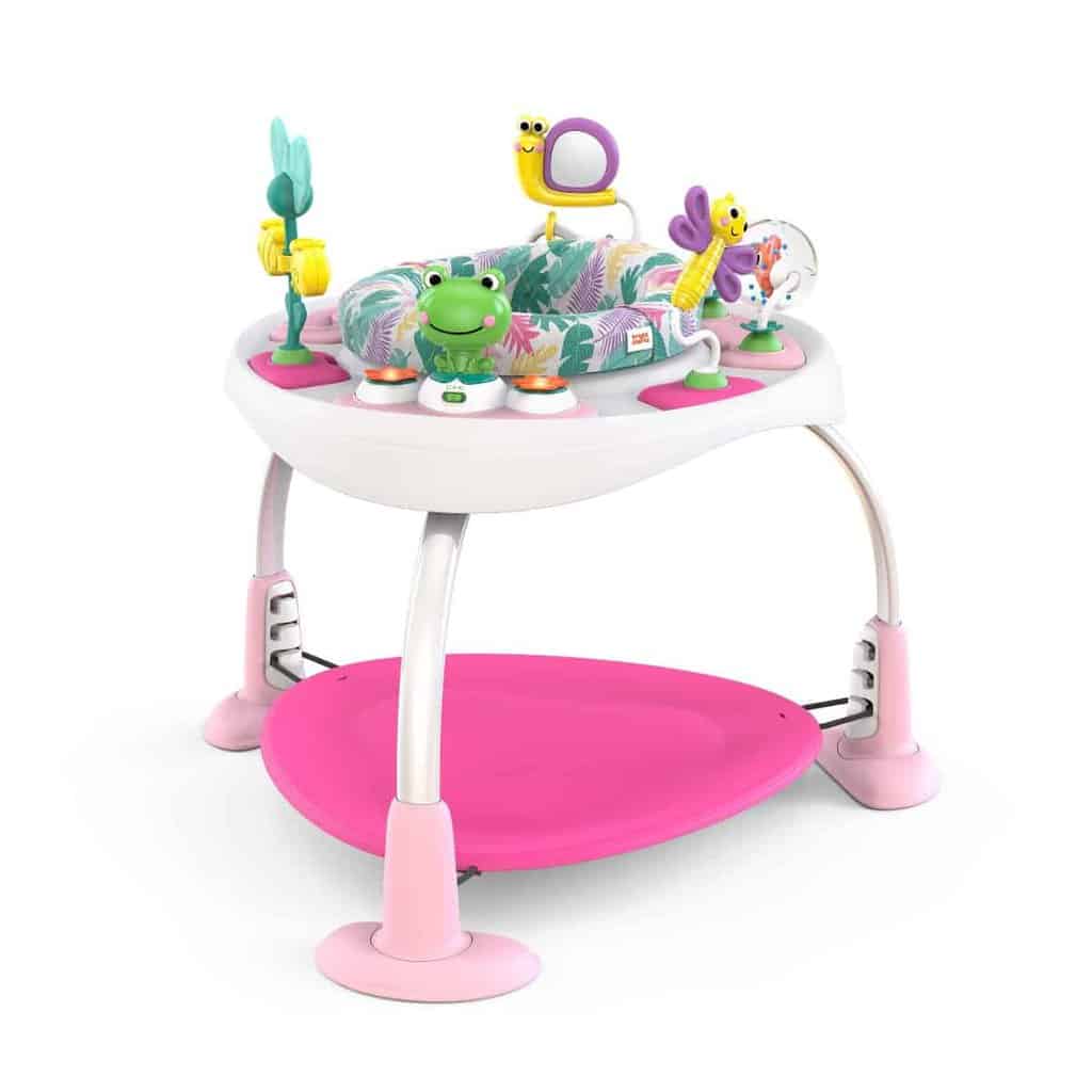 Bounce Bounce Babyâ¢ 2   I   1 Legetrampolin Og Bord Pink fra Bright Starts