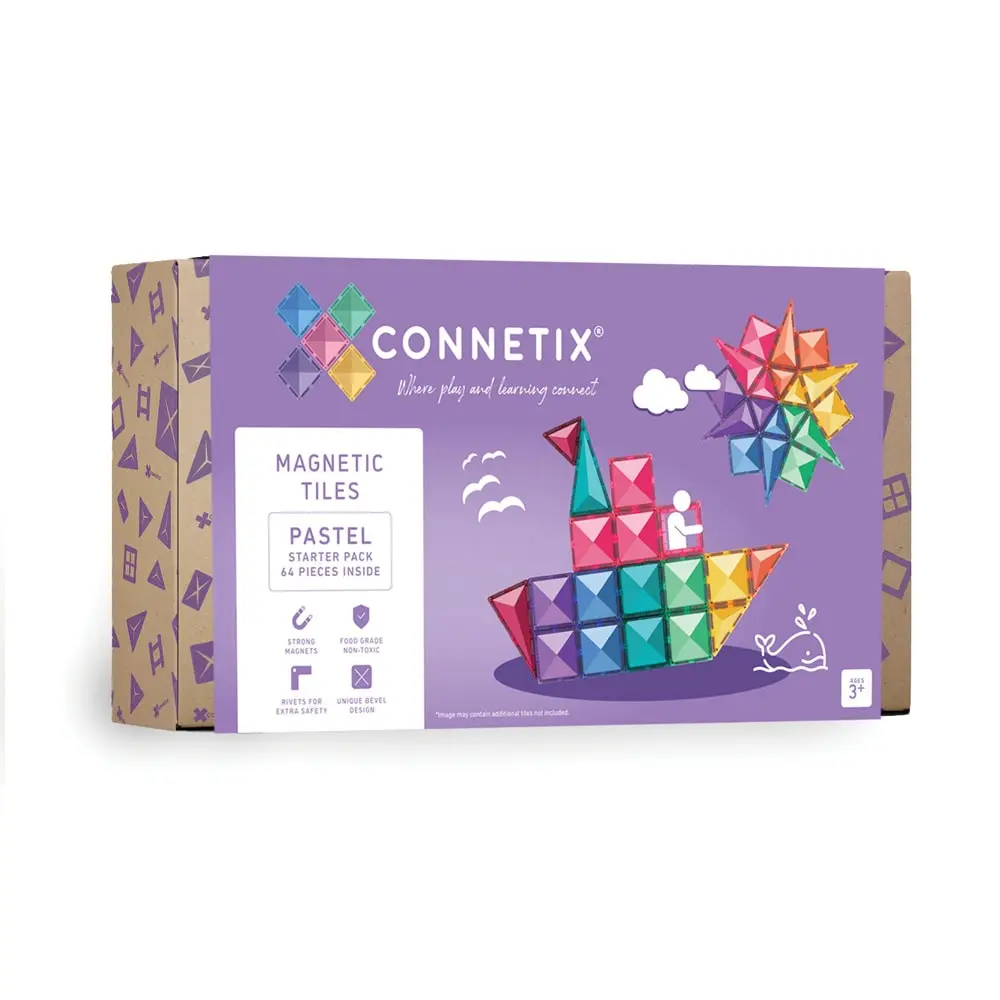 Connetix Starter Pack: Magnetsæt med 64 Pastel Dele