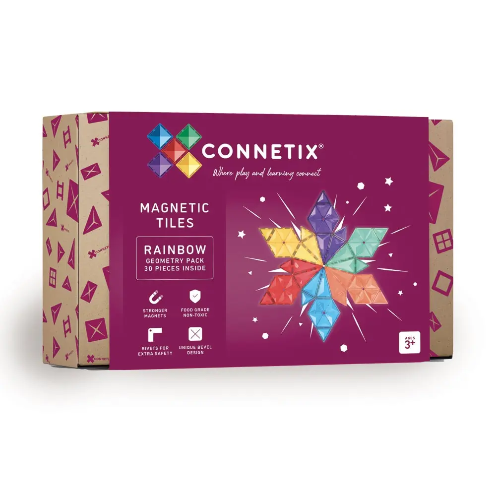 Geometry Pack   Magnetsæt 30 Dele   Rainbow fra Connetix