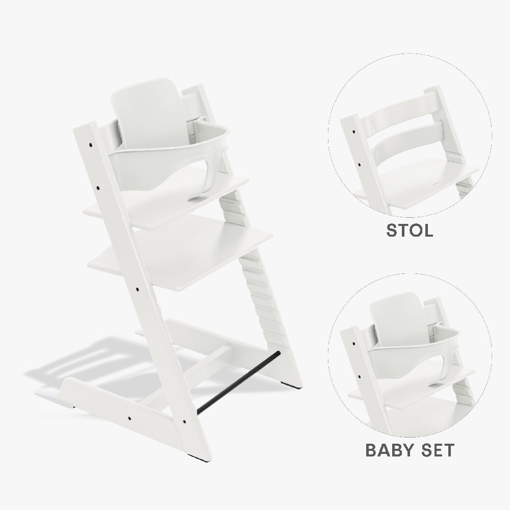 Tripp Trapp Bundle   Højstol Og Babyset   Hvid fra Stokke