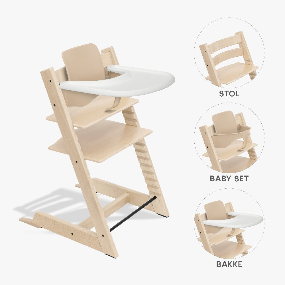 Tripp Trapp Bundle   Højstol, Babyset Og Tray   Natur fra Stokke