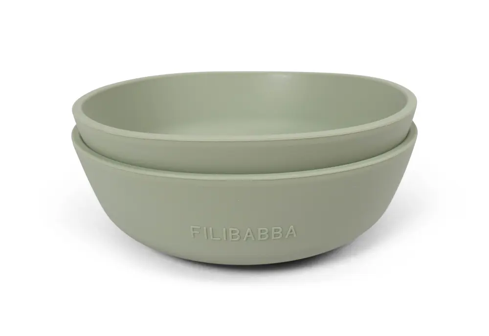 Silikone Skål 2 Pak   Green fra Filibabba