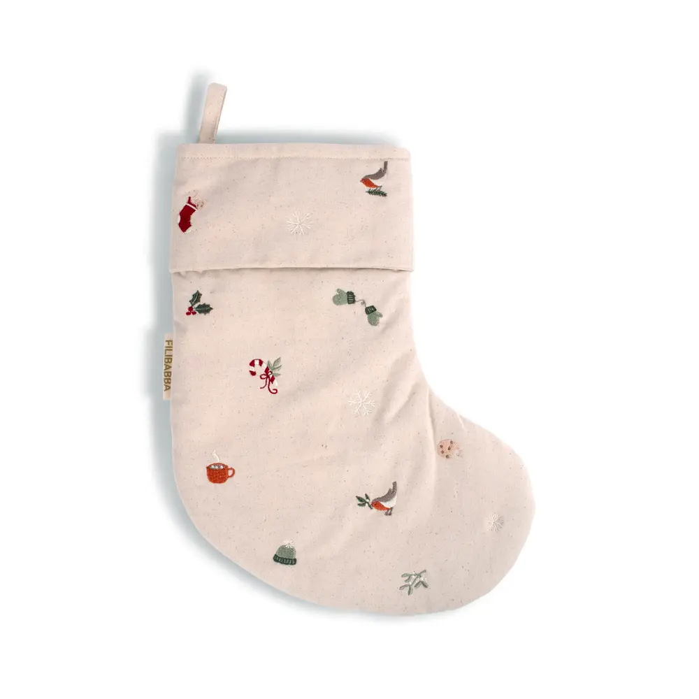 Broderet Sok   Wonderful Winter fra Filibabba