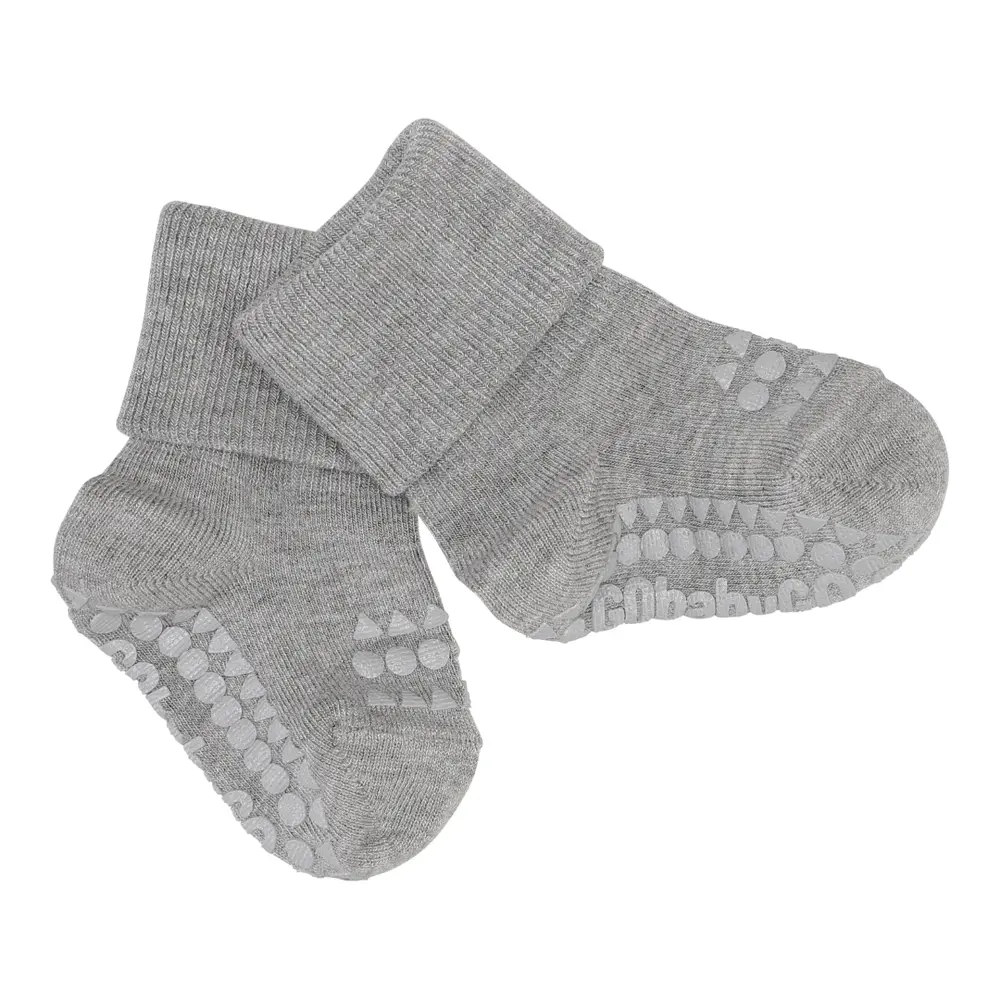 Skridsikre Strømper Bamboo Grey Melange 23 26 fra Gobabygo