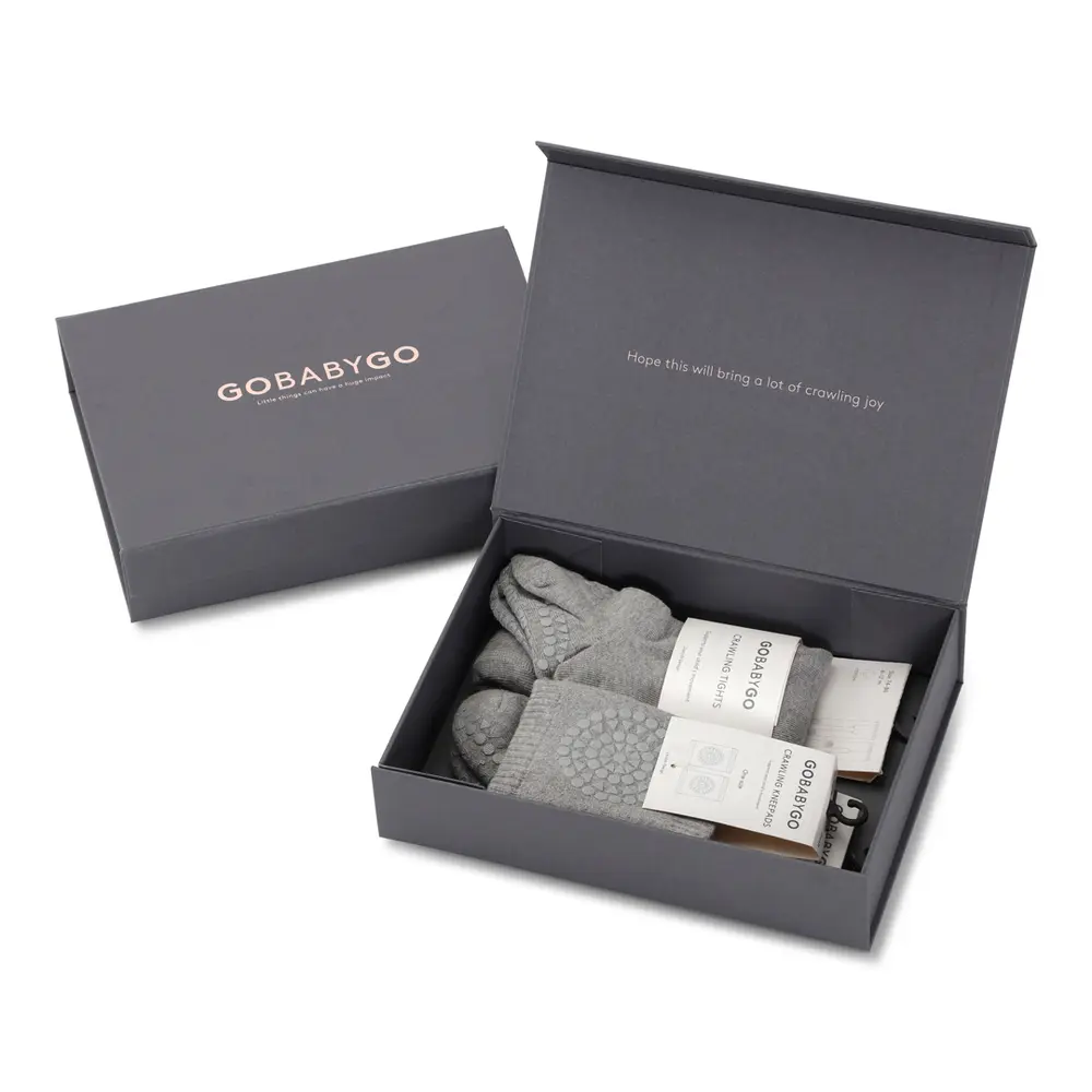 Kravle Start Pakke - Grey Melange fra GOBABYGO på tilbud!