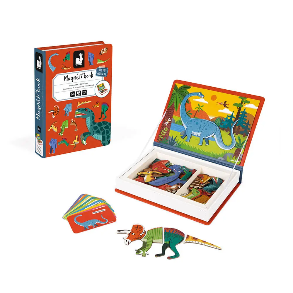 Magneti'book   Dinosaurs   40 Magnets fra Janod