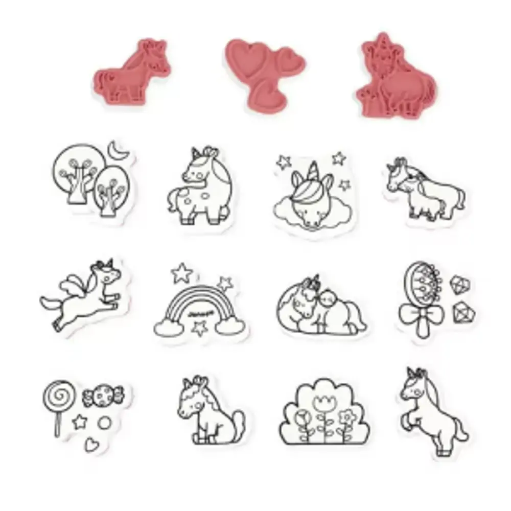 Enhjørning Stempel Sæt - 15 Stempler fra Janod