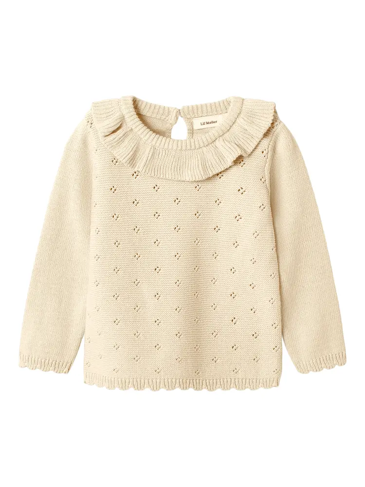 Laguna Strik Bluse   Turtledove   122 128 fra Lil' Atelier