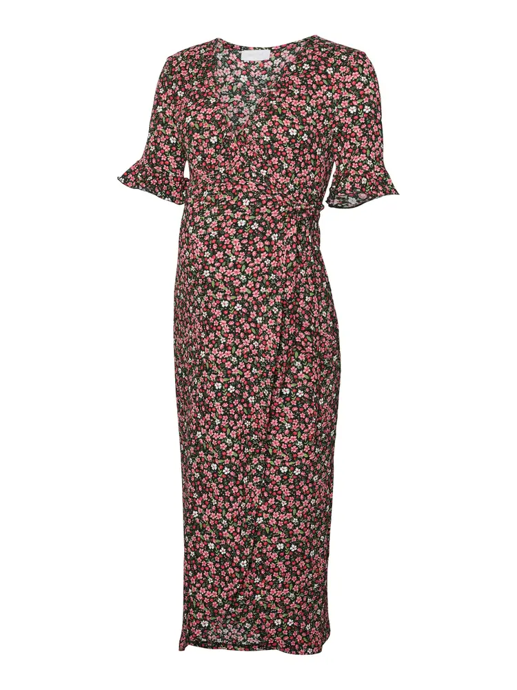 Patrizia Tess Midi Kjole i Sort fra Mamalicious - Udsalg!