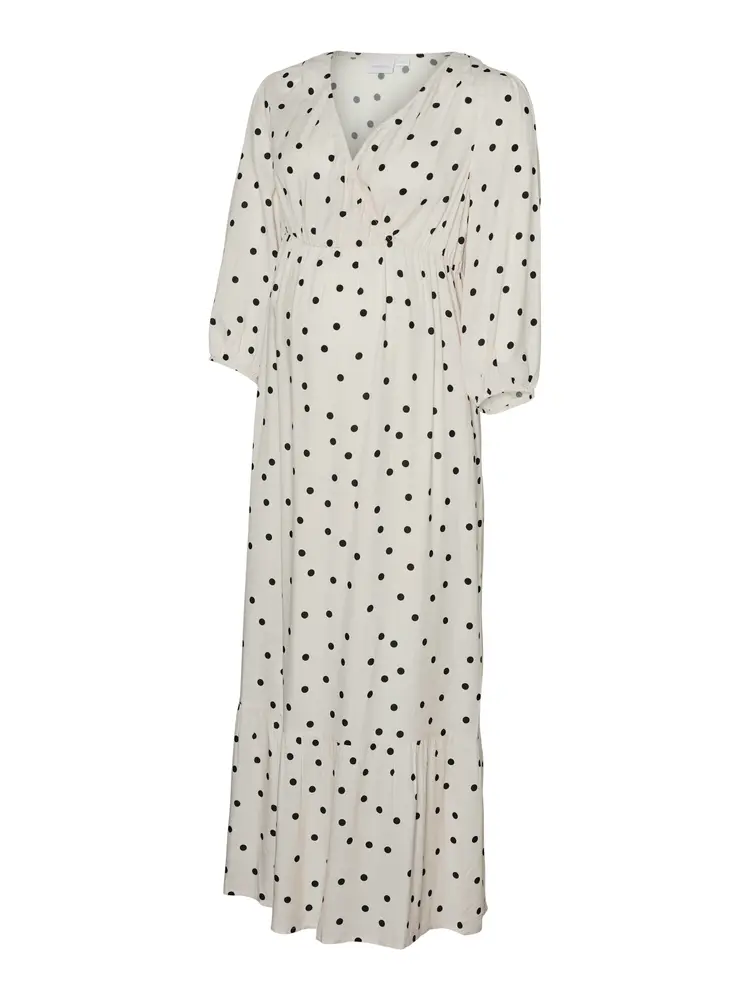 Emmie Tess Midaxi Kjole i Sne Hvid fra Mamalicious