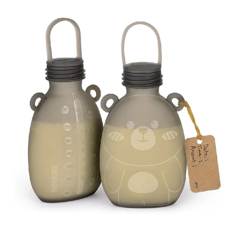 Happii Bear Silikonepose 2 Stk (260ml) fra Haakaa