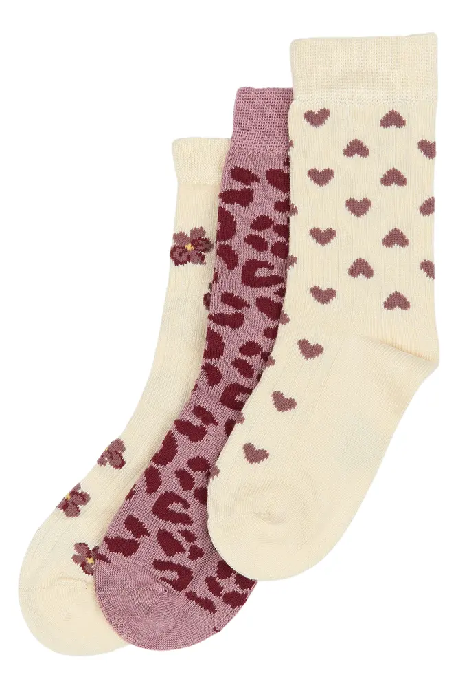 Bamboo Strømper 3 Pak - Efterårs Anemone Mix fra Minipop